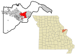 St. Charles County Missouri Incorporated and Unincorporated areas St. Peters Highlighted